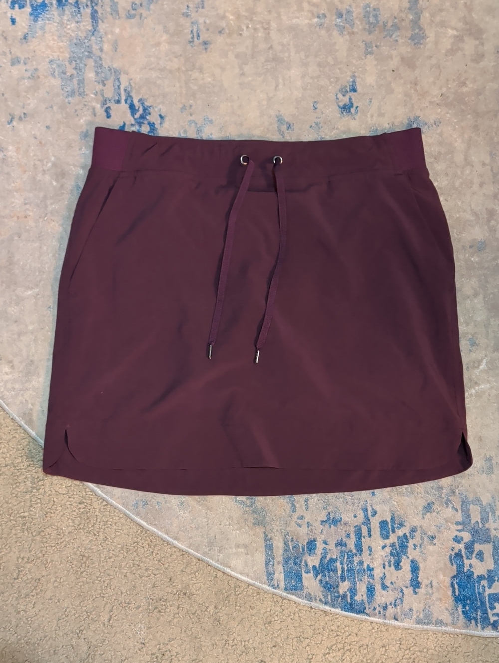 Athleta Plum Drawstring Active Mini Skort Skirt Women's 12 US New
